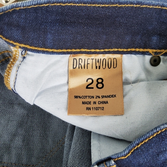 Driftwood Marilyn Mid-rise Floral Embroidered Jeans Blue Size 28 - Picture 5 of 7